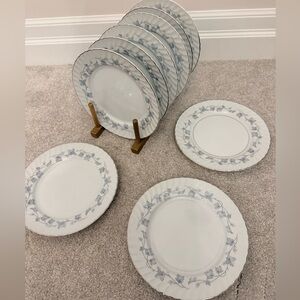 Mikasa encino Plates with Blue Vine Border - Set of 9 Mikasa